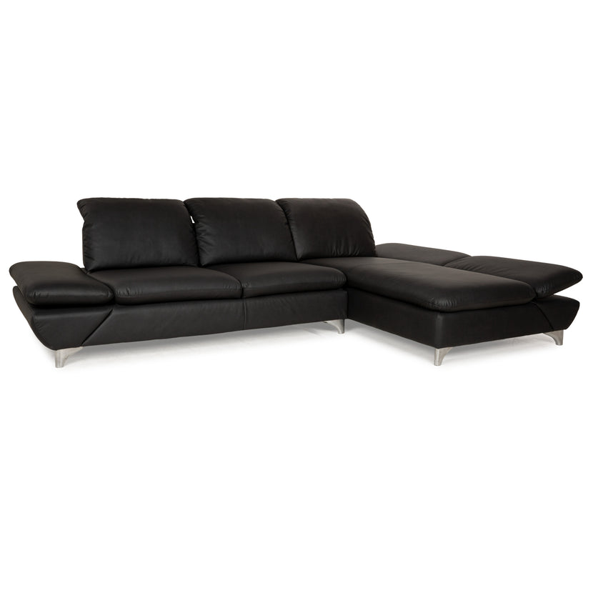 Willi Schillig Taoo veganes Leder Ecksofa Anthrazit Dunkelgrau manuelle Funktion Sofa Couch Neubezug