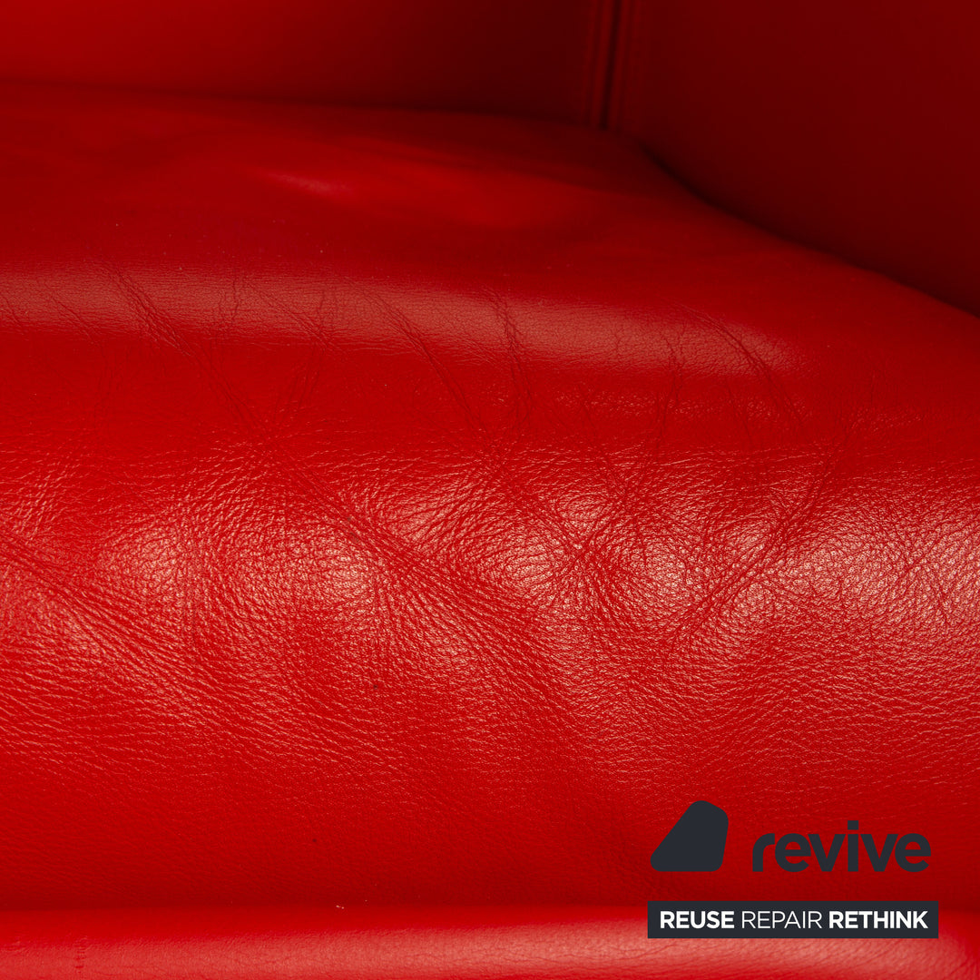 Ensemble fauteuil en cuir Wittmann Aura rouge