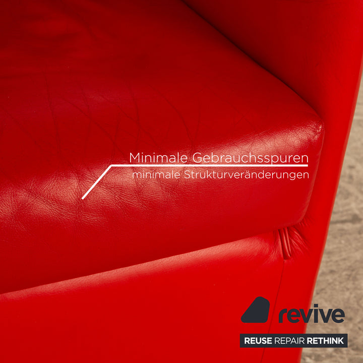 Ensemble fauteuil en cuir Wittmann Aura rouge