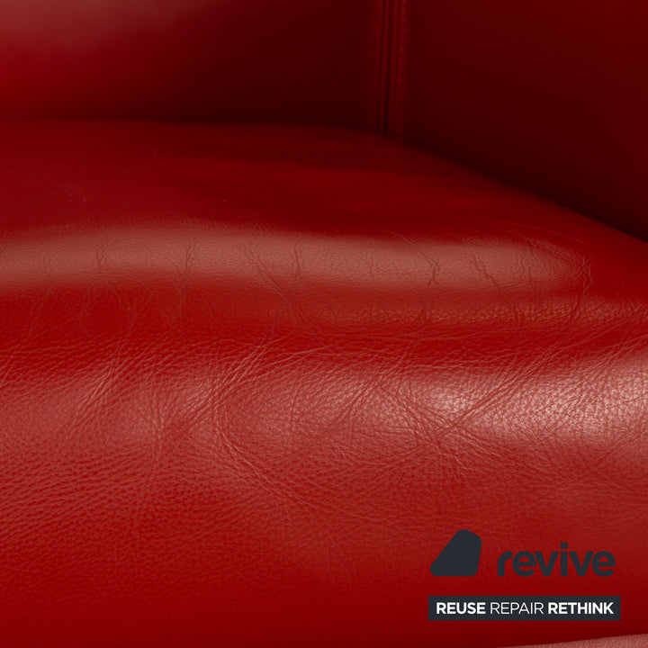 Wittmann Aura Leder Sessel Rot Orange
