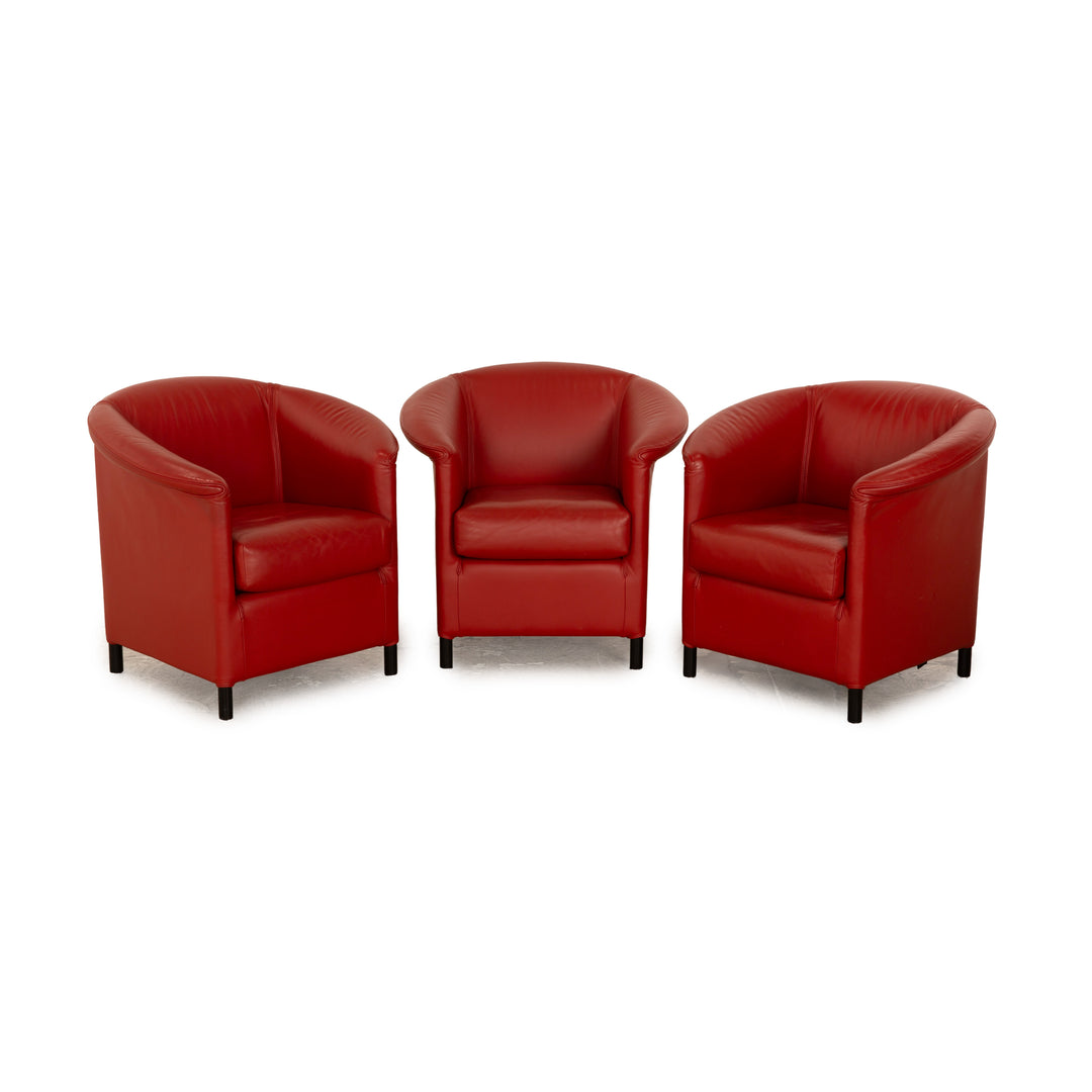 Wittmann Aura Leder Sessel Rot Orange