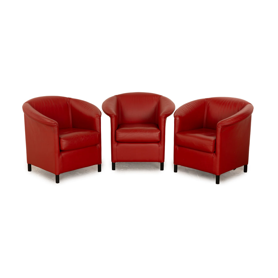 Wittmann Aura Leder Sessel Rot Orange