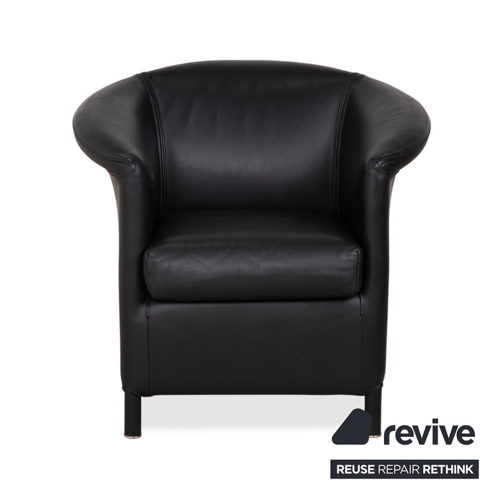 Wittmann Aura Leder Sessel Schwarz