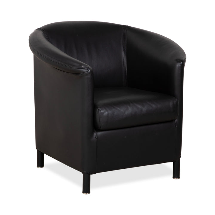 Wittmann Aura Leder Sessel Schwarz