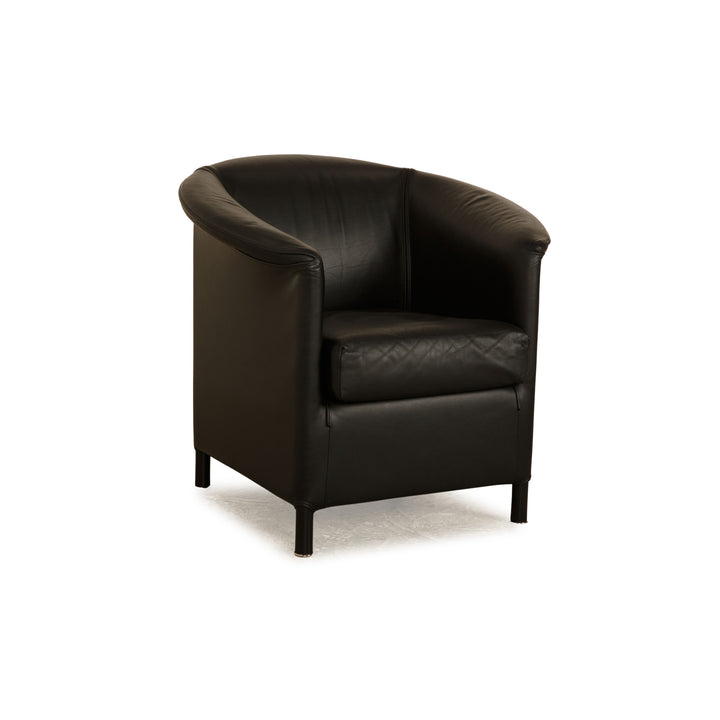 Wittmann Aura Leder Sessel Schwarz