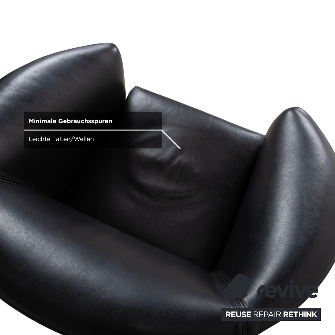 Wittmann Aura Leder Sessel Schwarz