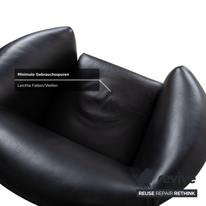 Wittmann Aura Leder Sessel Schwarz
