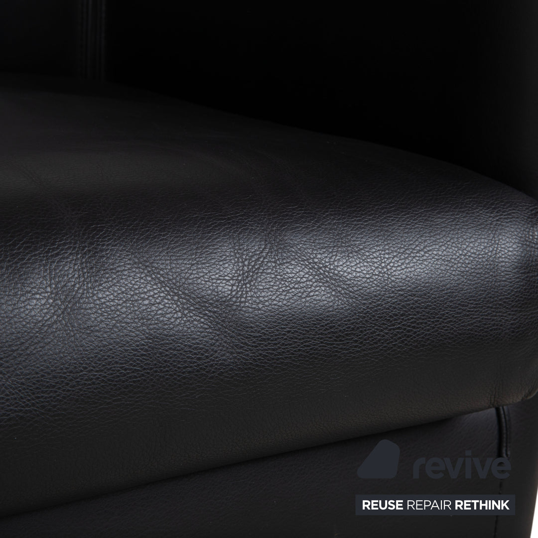 Wittmann Aura Leder Sessel Schwarz