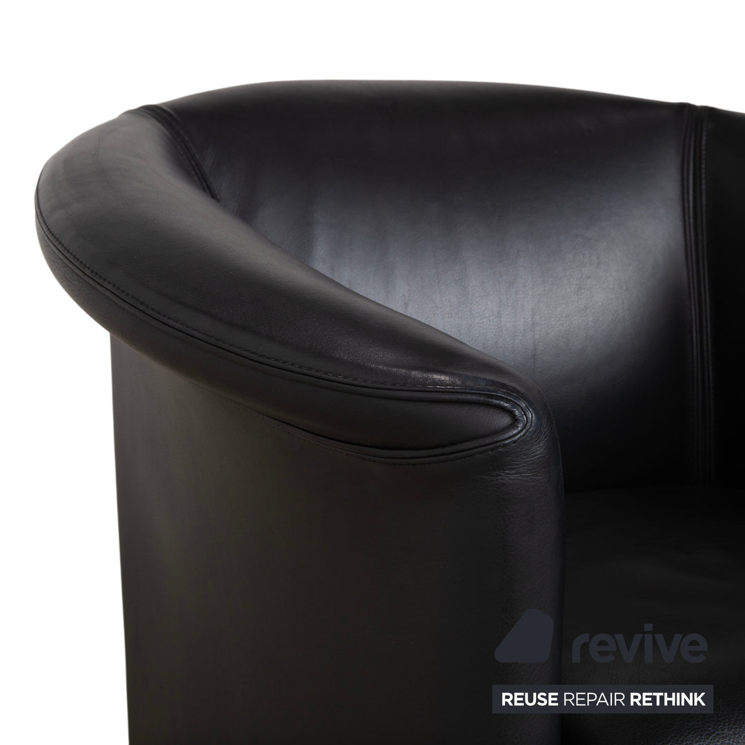 Wittmann Aura Leder Sessel Schwarz