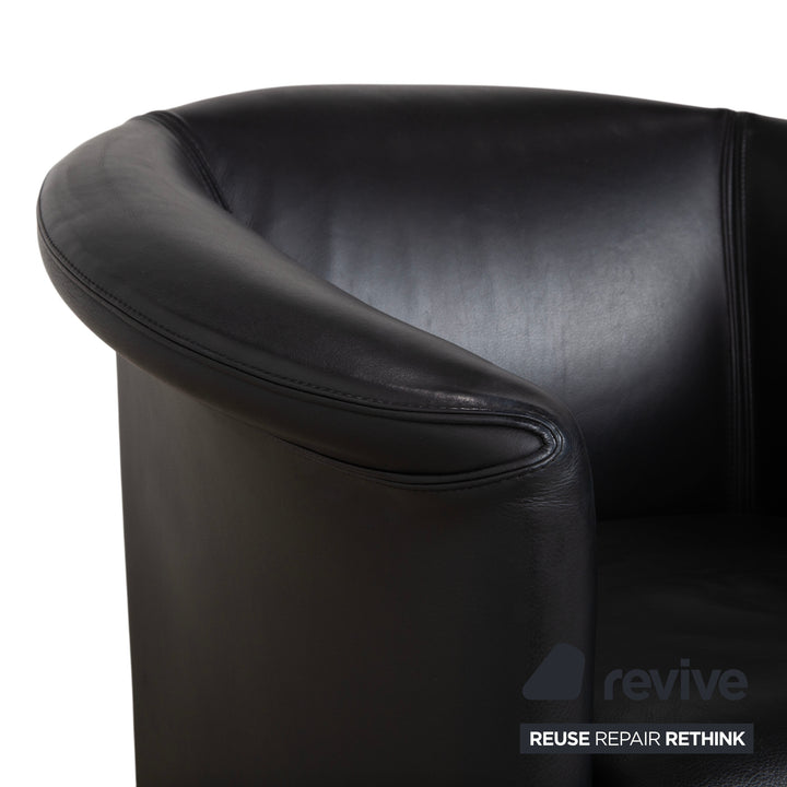 Wittmann Aura Leder Sessel Schwarz