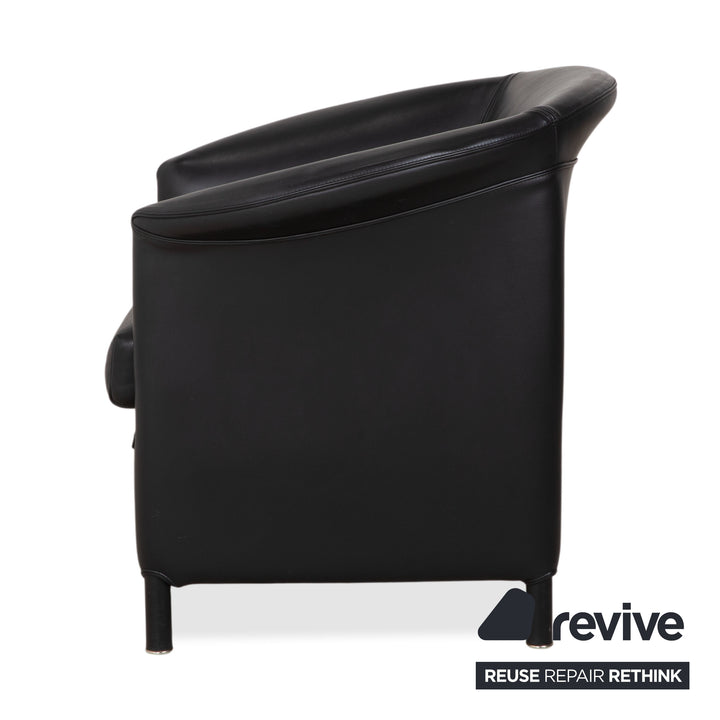 Wittmann Aura Leder Sessel Schwarz
