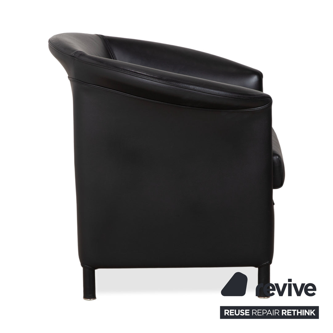 Wittmann Aura Leder Sessel Schwarz