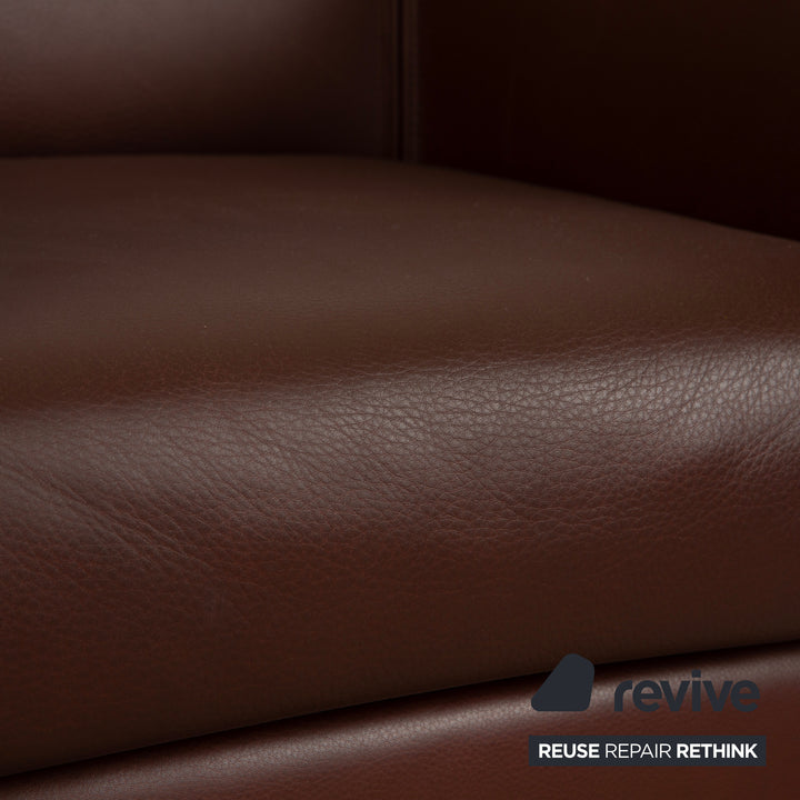 Wittmann Aura XL Leather Armchair Brown Red