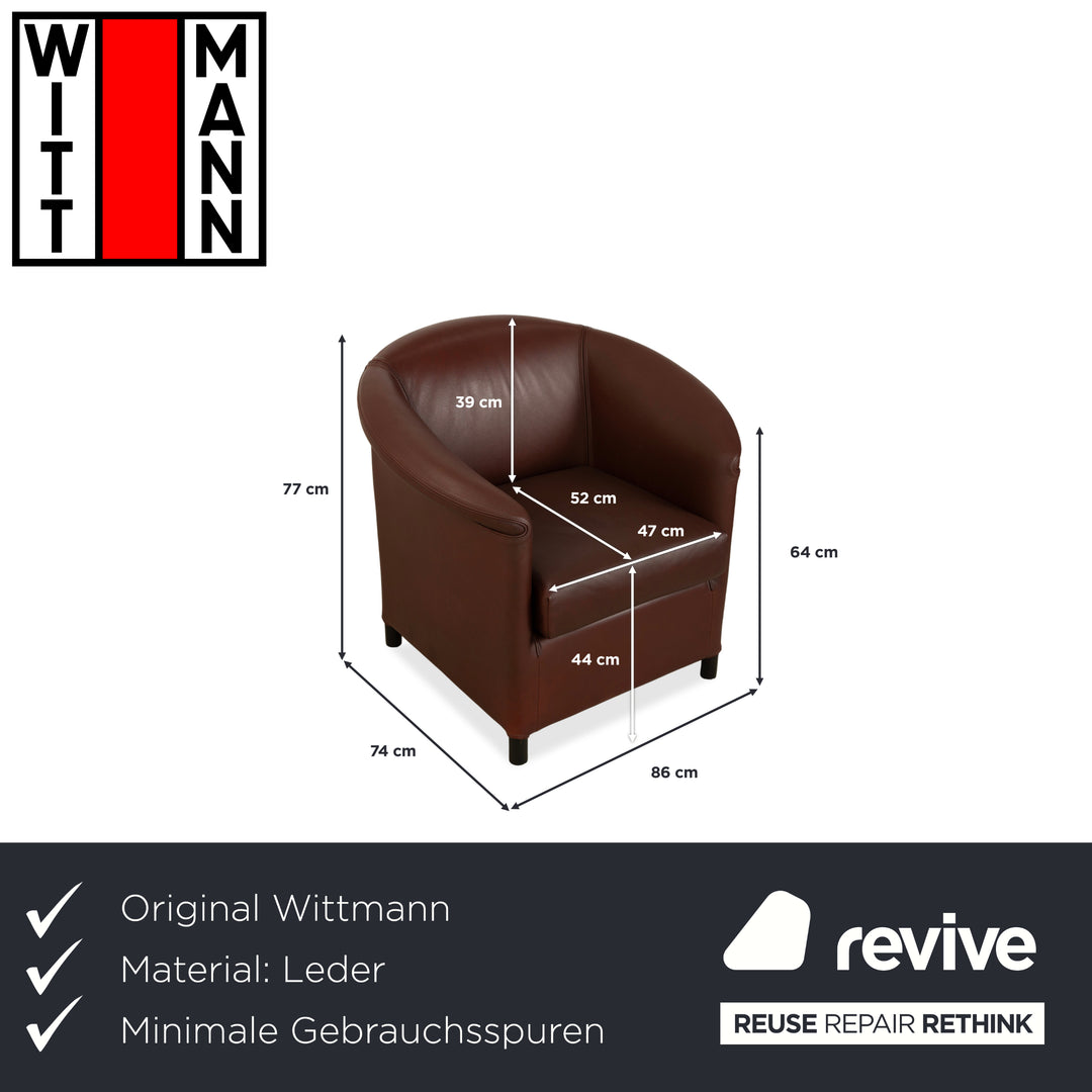 Wittmann Aura XL Leather Armchair Brown Red