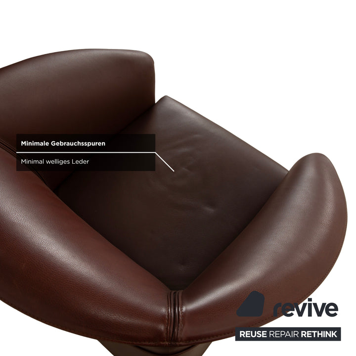 Wittmann Aura XL Leather Armchair Brown Red