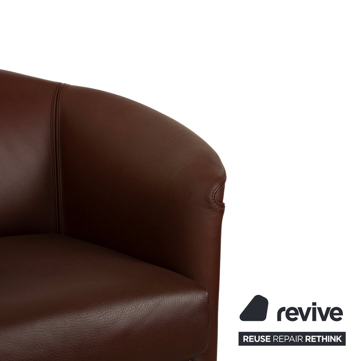 Wittmann Aura XL Leather Armchair Brown Red