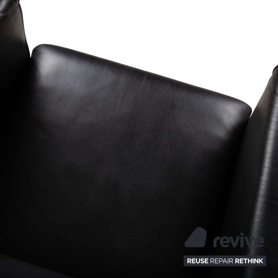 Wittmann Garnitur Leder 2x Sessel Schwarz