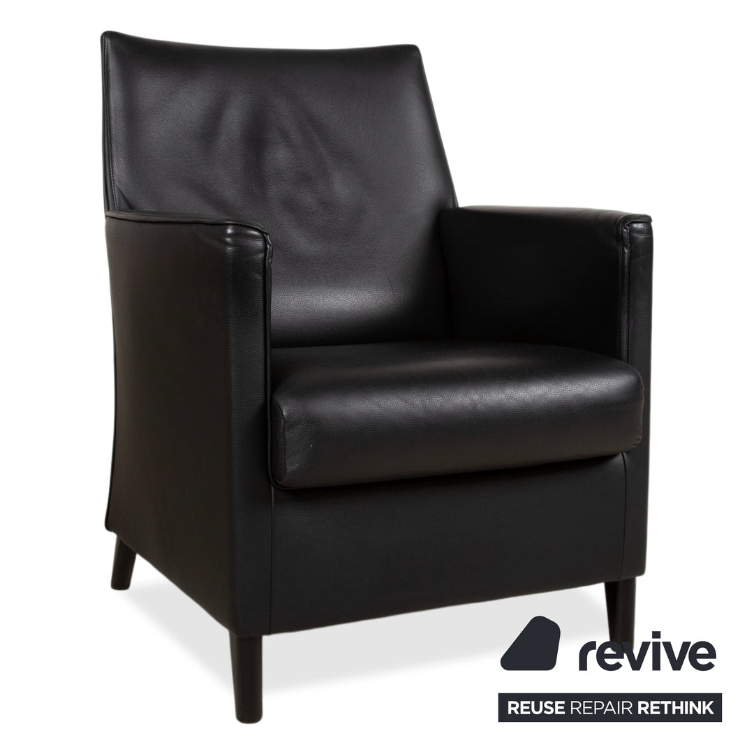 Wittmann Garnitur Leder 2x Sessel Schwarz