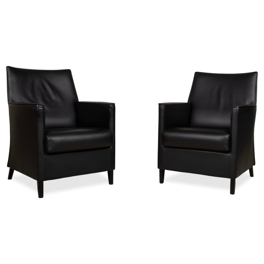 Wittmann Garnitur Leder 2x Sessel Schwarz