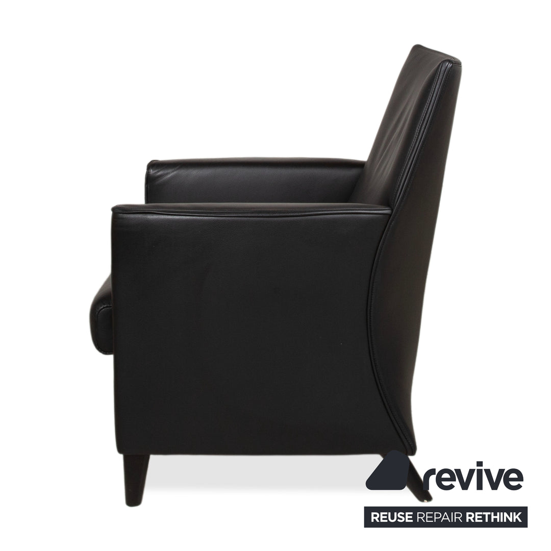 Wittmann Leder Sessel Schwarz