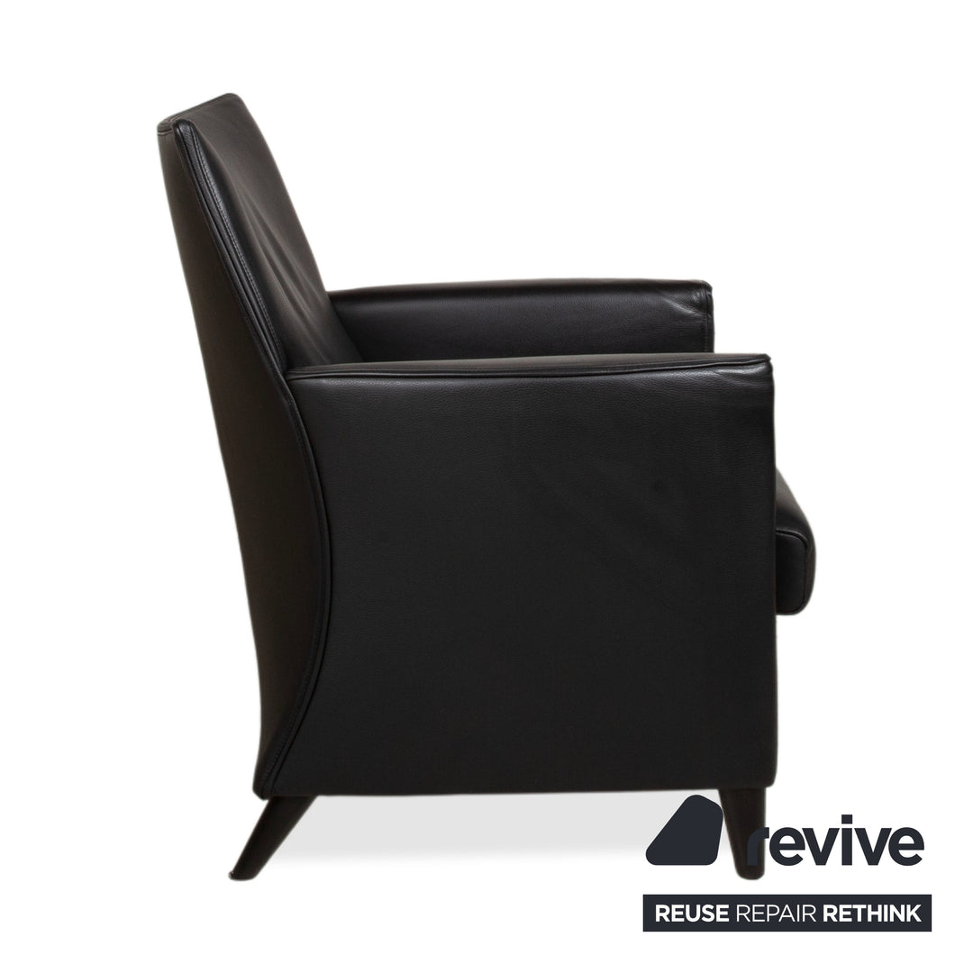 Wittmann Leder Sessel Schwarz