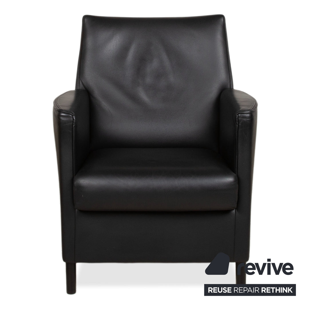 Wittmann Leder Sessel Schwarz