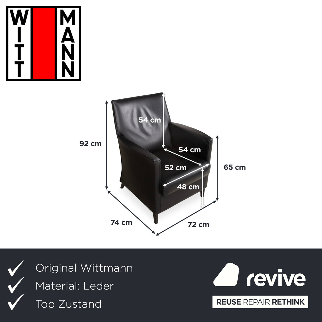 Wittmann Leder Sessel Schwarz