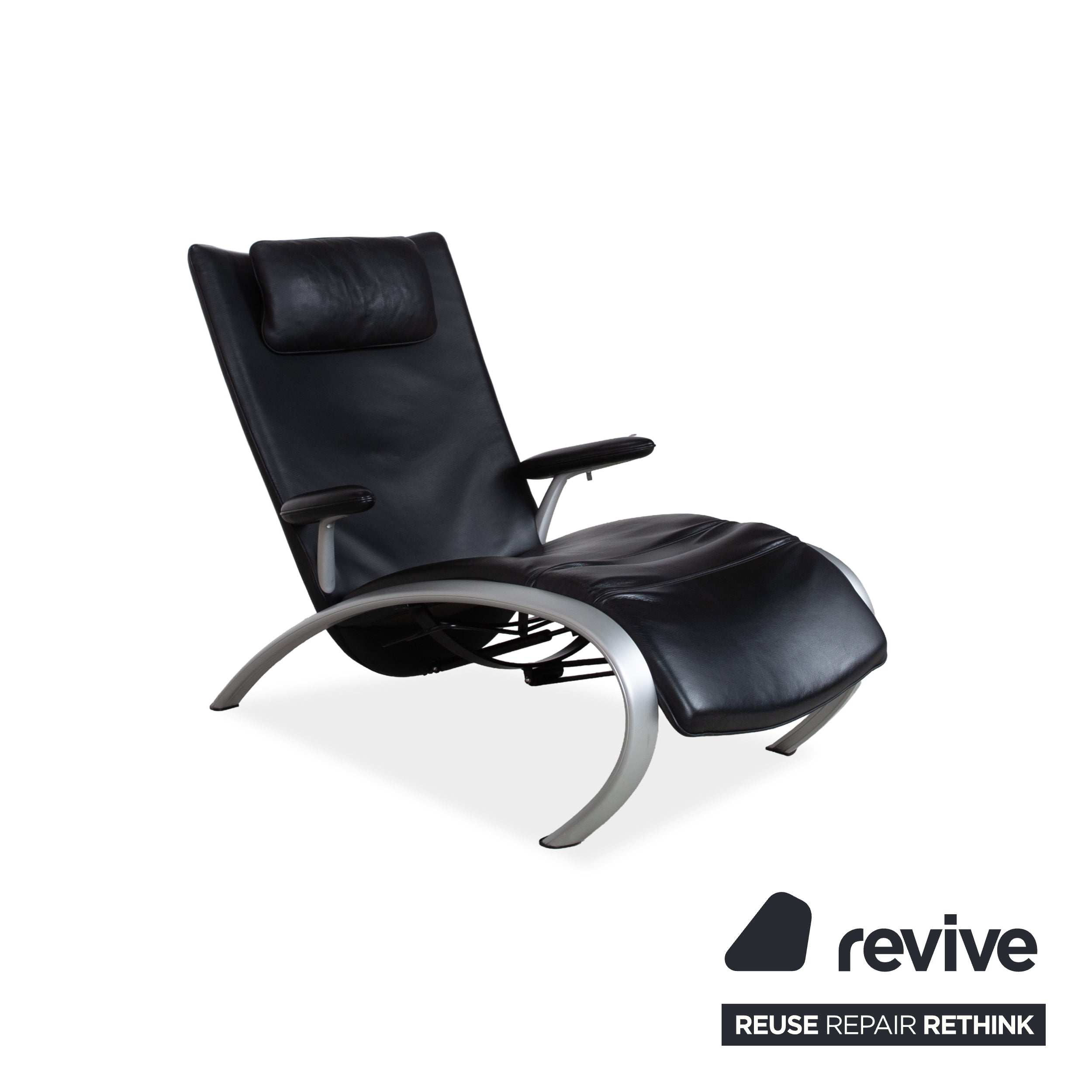 WK Wohnen Flex 679 Leder Sessel Schwarz Manuelle Funktion