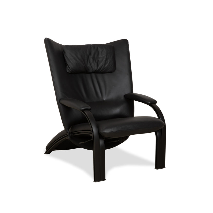 WK Wohnen Spot 698 Leder Sessel Schwarz manuelle Funktion