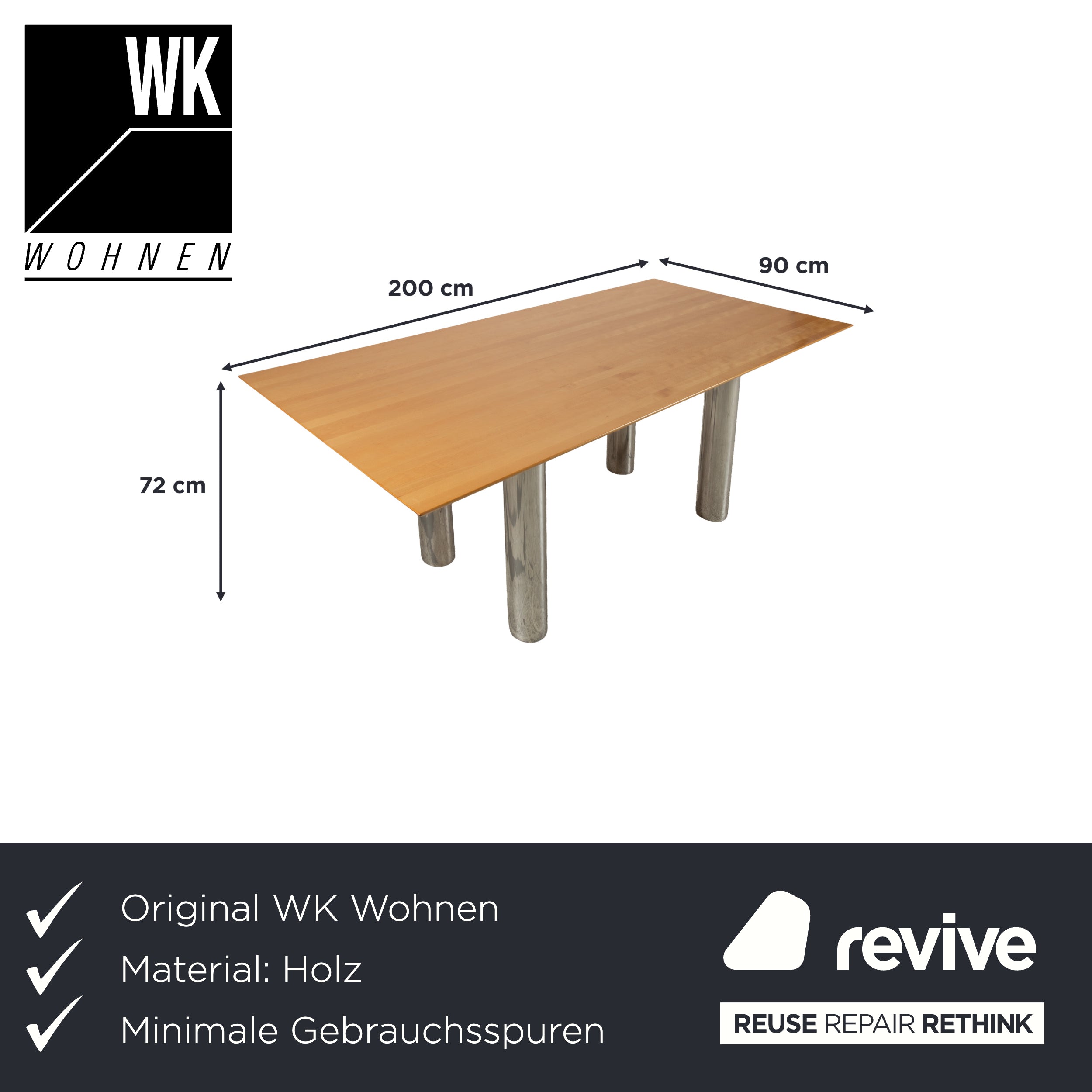 WK Wohnen WK 888 Holz Esstisch Braun
