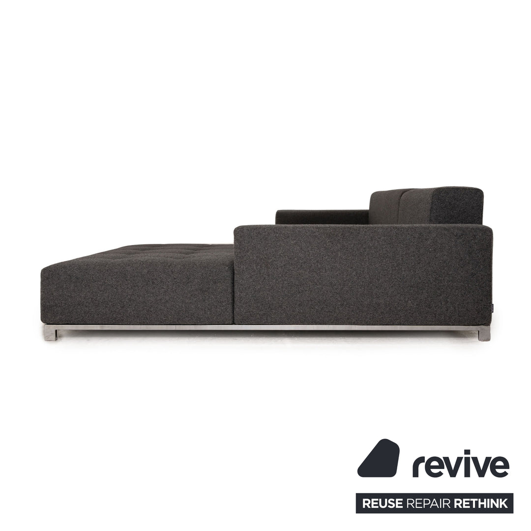 Zanotta Alfa Stoff Ecksofa Grau Sofa Couch