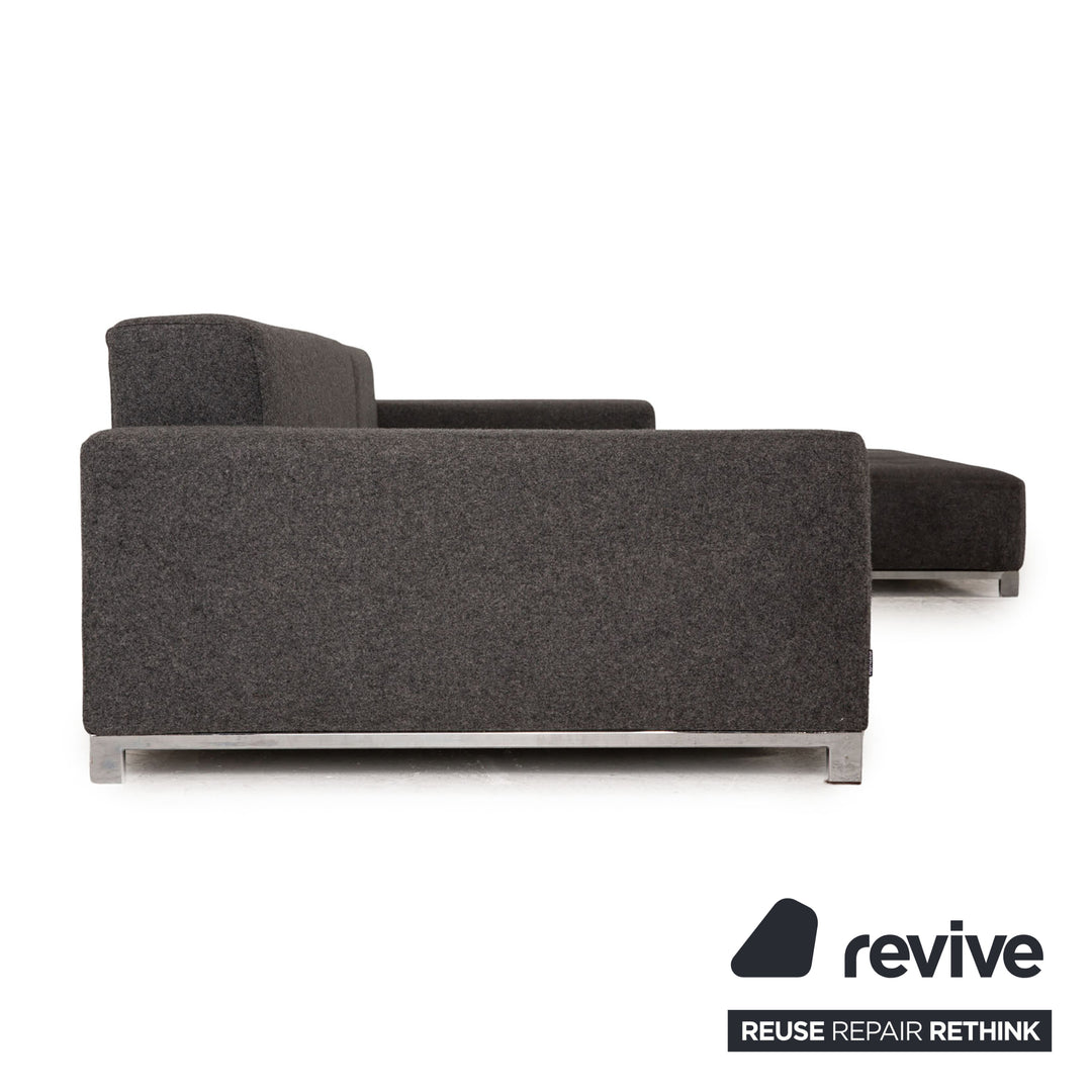 Zanotta Alfa Stoff Ecksofa Grau Sofa Couch