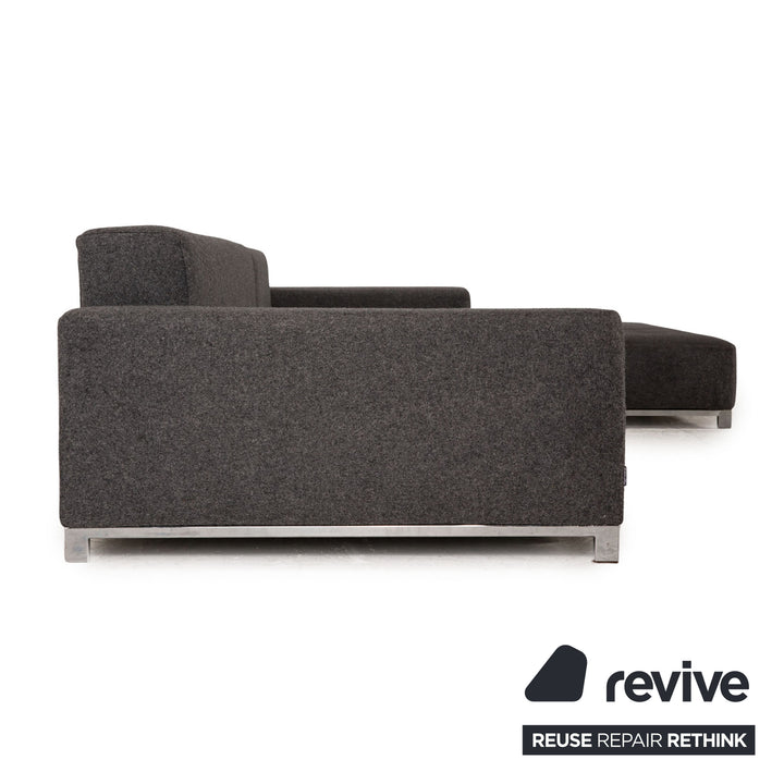 Zanotta Alfa Stoff Ecksofa Grau Sofa Couch