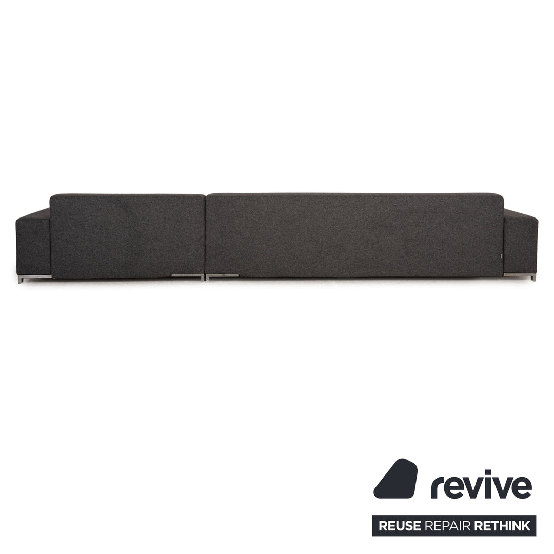 Zanotta Alfa Stoff Ecksofa Grau Sofa Couch