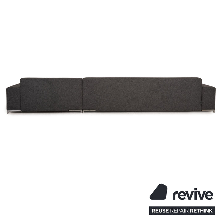 Zanotta Alfa Stoff Ecksofa Grau Sofa Couch