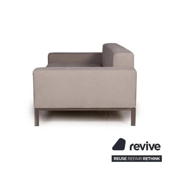Zanotta Alfa Stoff Sofa Grau Zweisitzer Couch