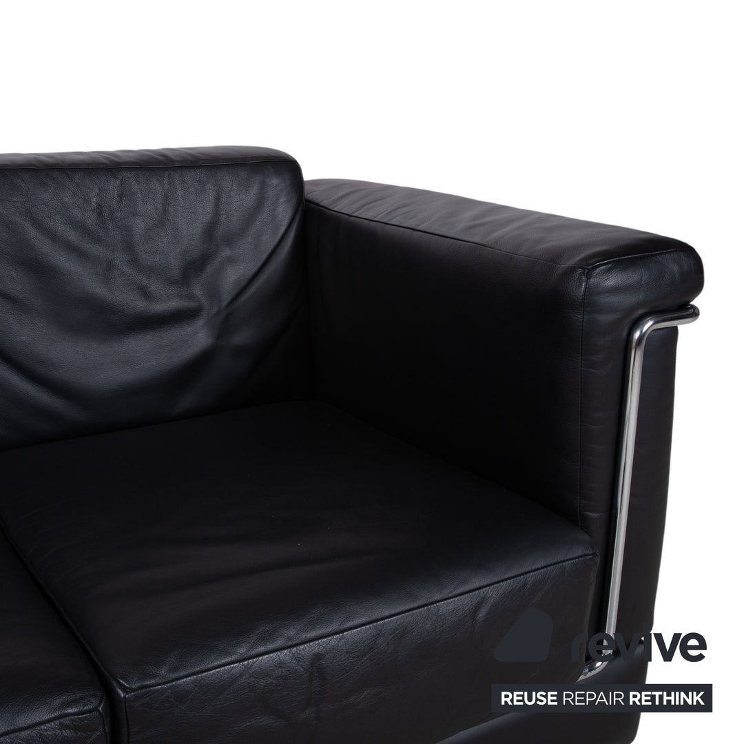 Züco Carat Leder Zweisitzer Schwarz Sofa Couch