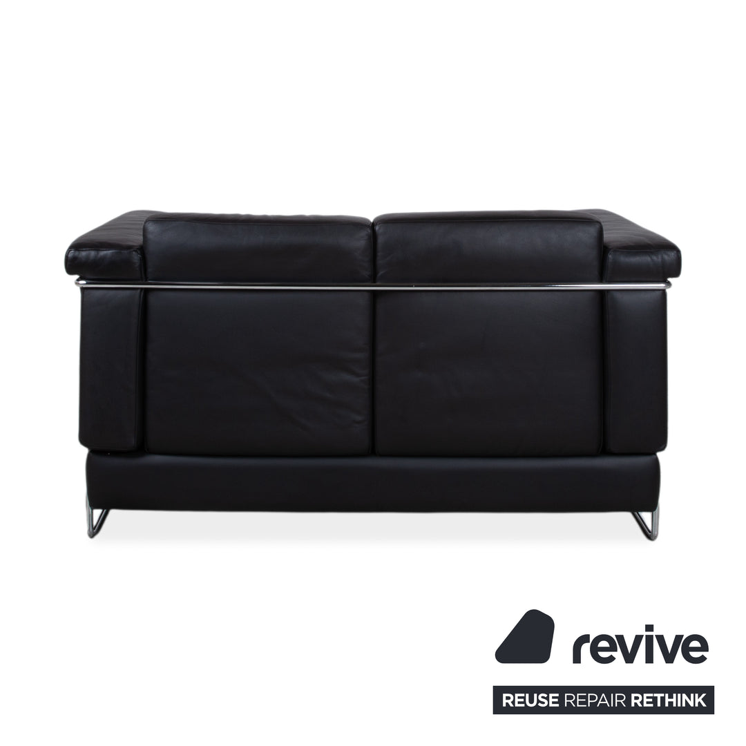 Züco Carat Leder Zweisitzer Schwarz Sofa Couch