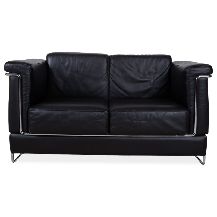 Züco Carat Leder Zweisitzer Schwarz Sofa Couch