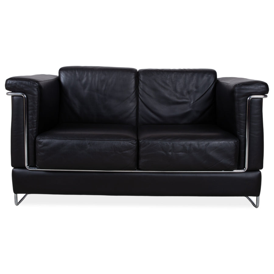 Züco Carat Leder Zweisitzer Schwarz Sofa Couch