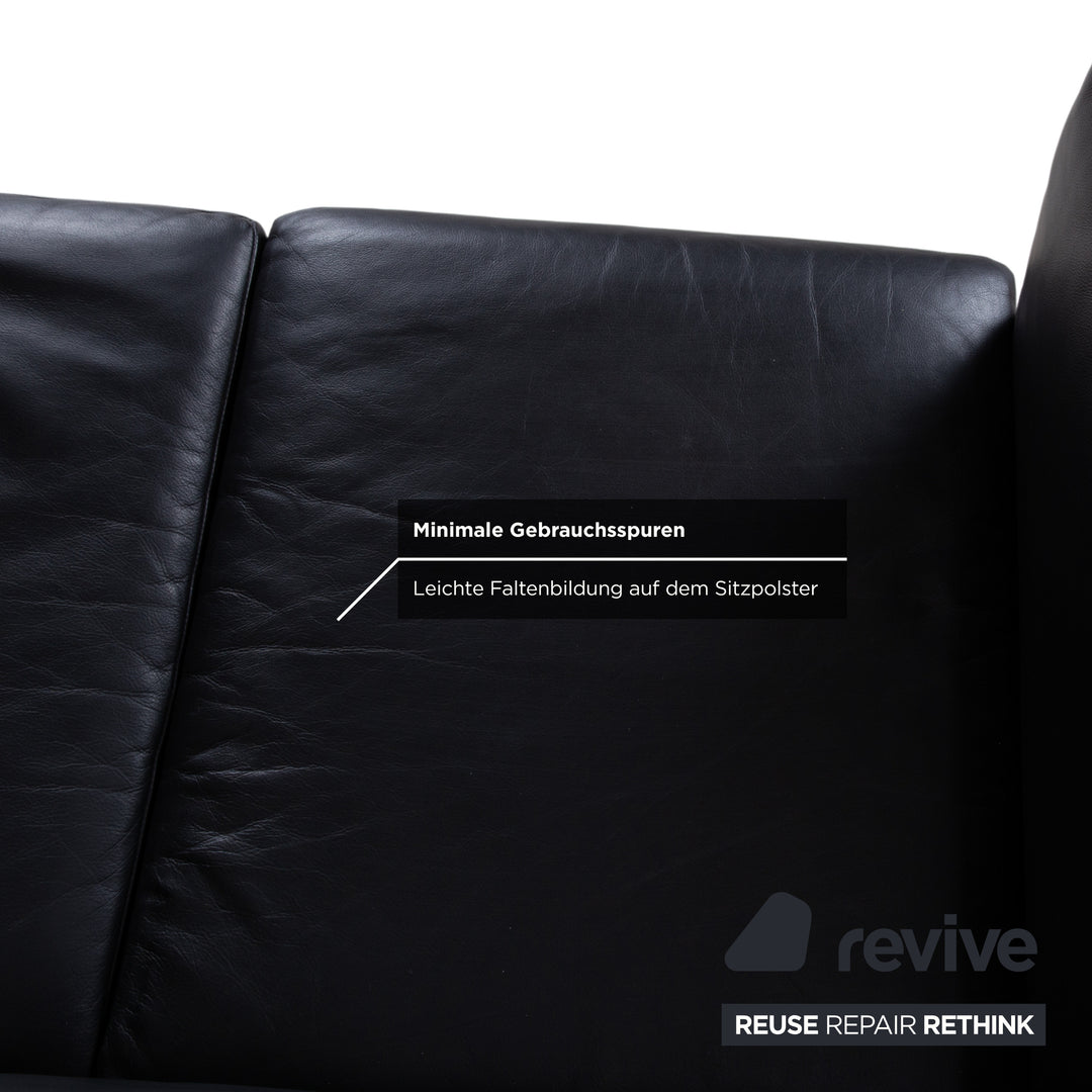 Züco Carat Leder Zweisitzer Schwarz Sofa Couch