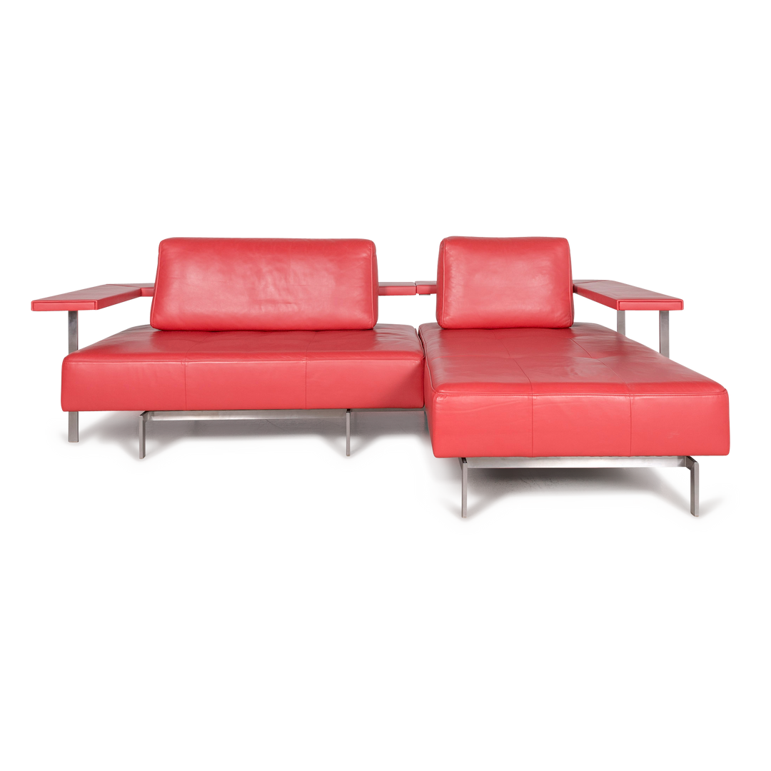 Rolf Benz Dono Designer Leder Sofa Rot Ecksofa Echtleder #8218