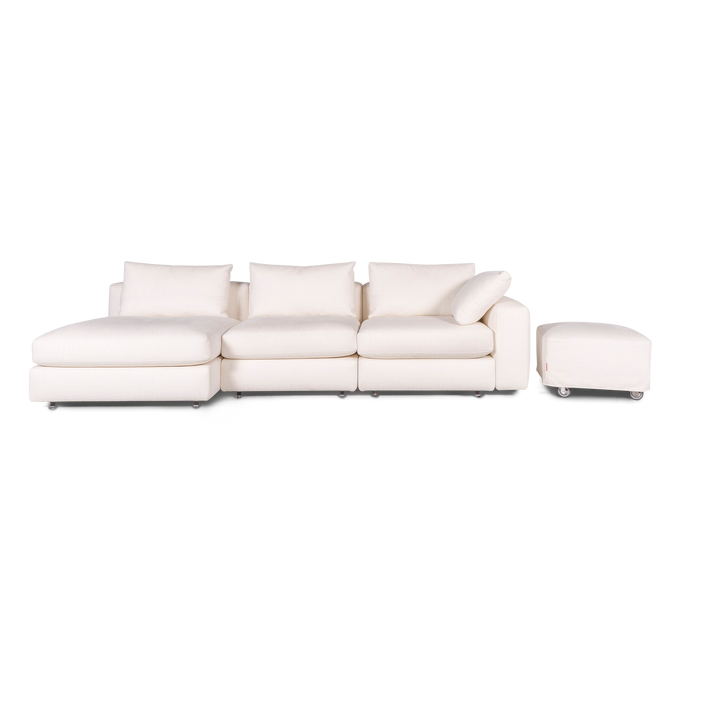 Flexform Designer Stoff Sofa Weiß Ecksofa Hocker #7882