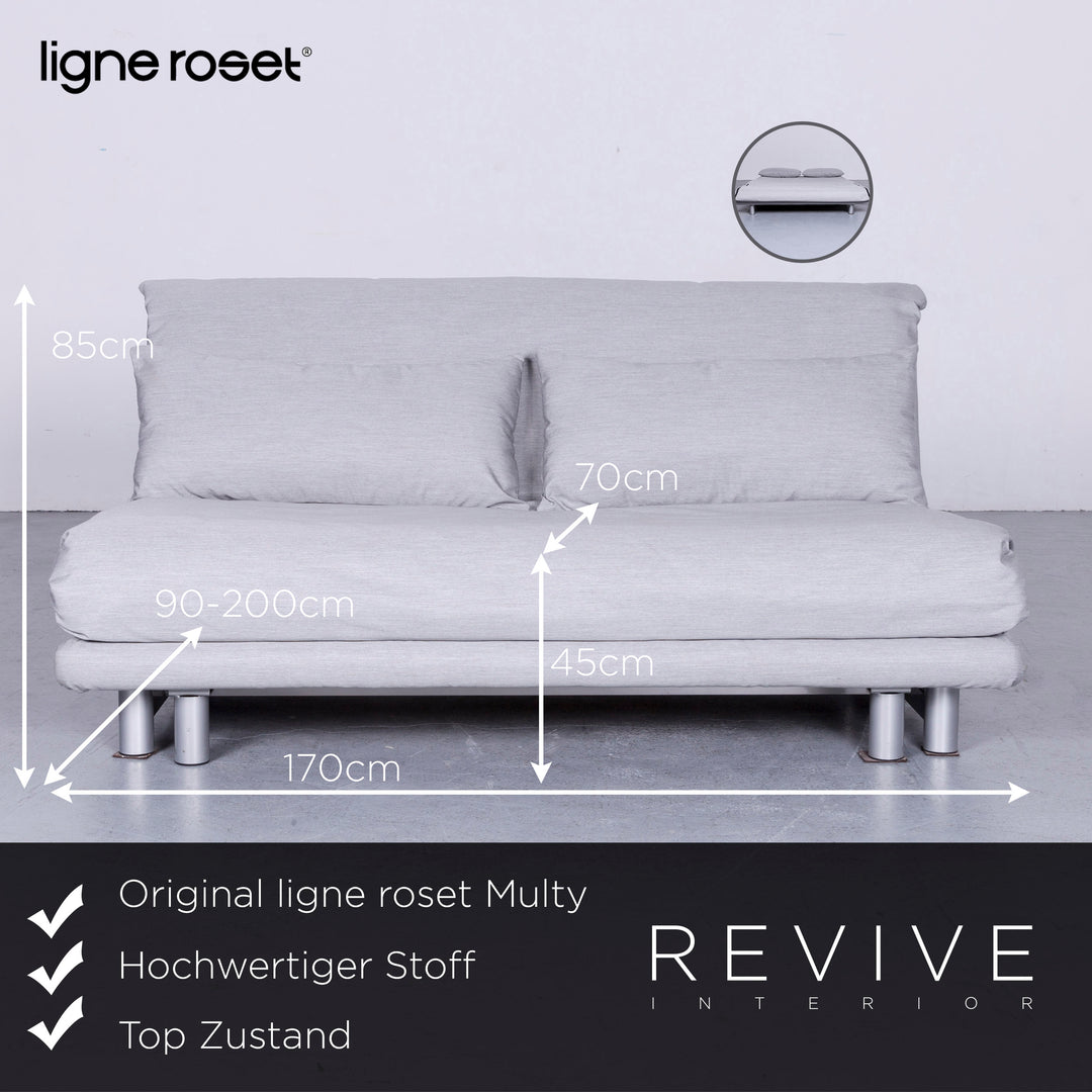 ligne roset Multy Designer Stoff Sofa Grau Dreisitzer Couch #5678
