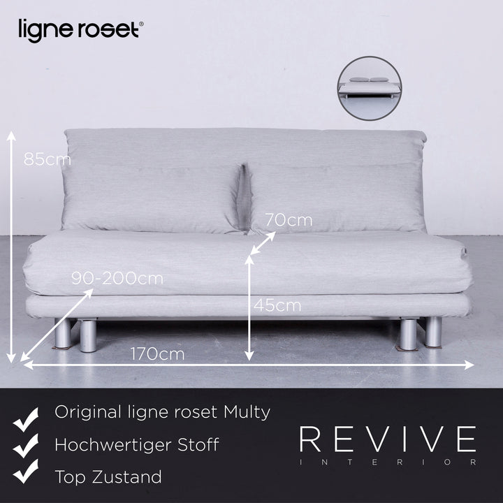 ligne roset Multy Designer Stoff Sofa Grau Dreisitzer Couch #5678