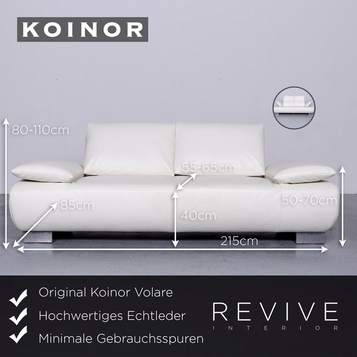 Koinor Volare Designer Leder Sofa Garnitur Weiß Echtleder Couch #6480
