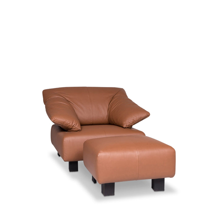 ligne roset Leder Sessel Braun inkl. Hocker #9479