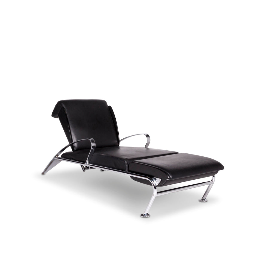 Moroso Futuro Chaise Longue en Cuir Noir Fonction Relax #9508