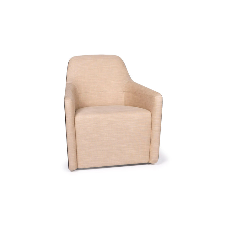 Walter Knoll Foster 520 Leather and Fabric Armchair Brown Part Leather Fabric #11594