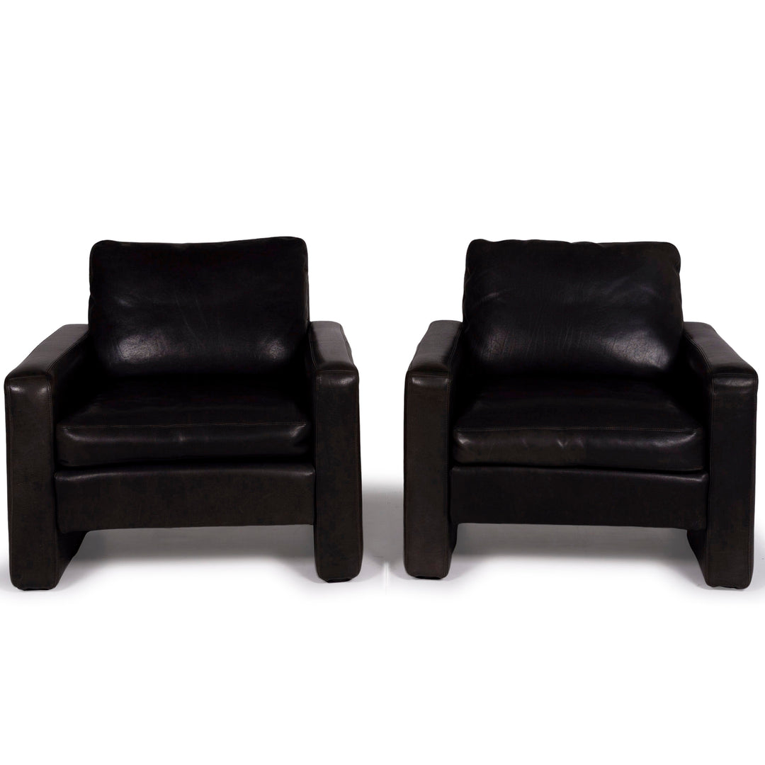 Cor Conseta Leather Armchair Set Anthracite #11454